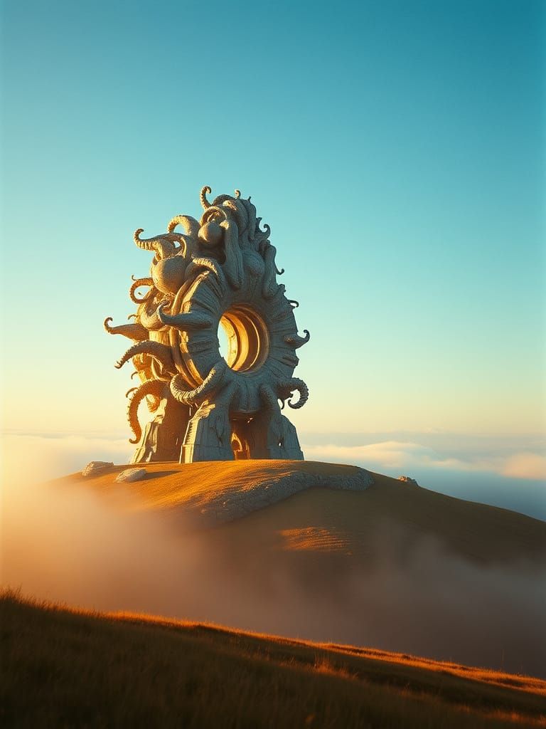 Ethereal Abstract Masterpiece on a Golden Hill