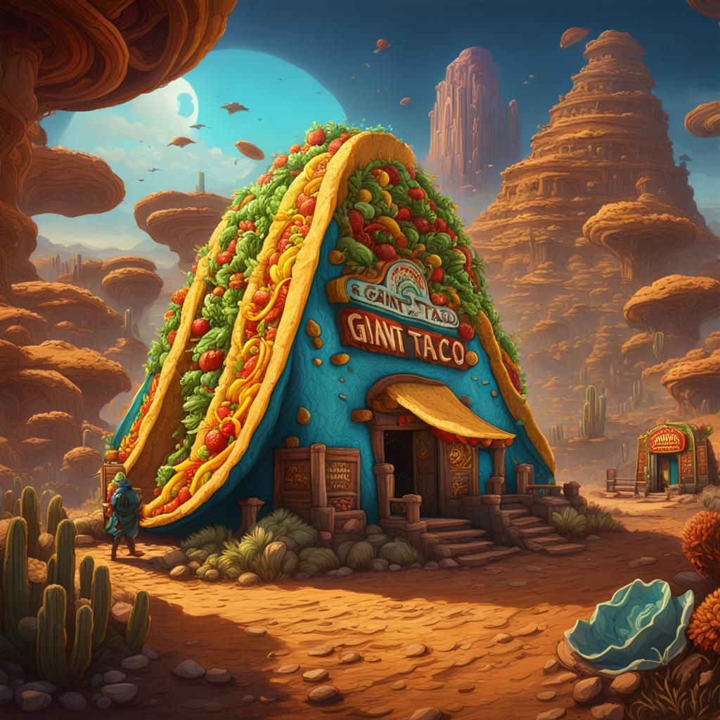 Giant Taco Fantasy Concept Art in 8k