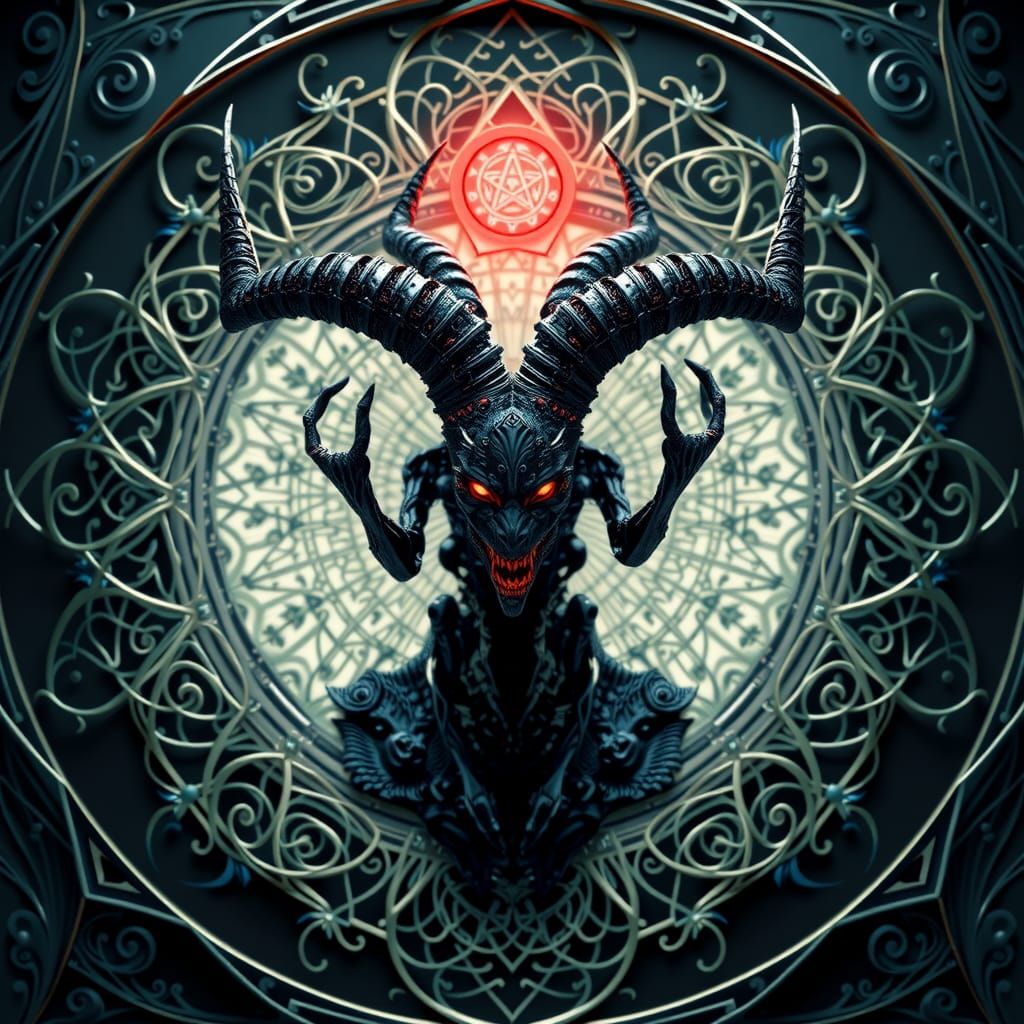 Mystical Mechanical Baphomet Mandala: Occult Album Cover