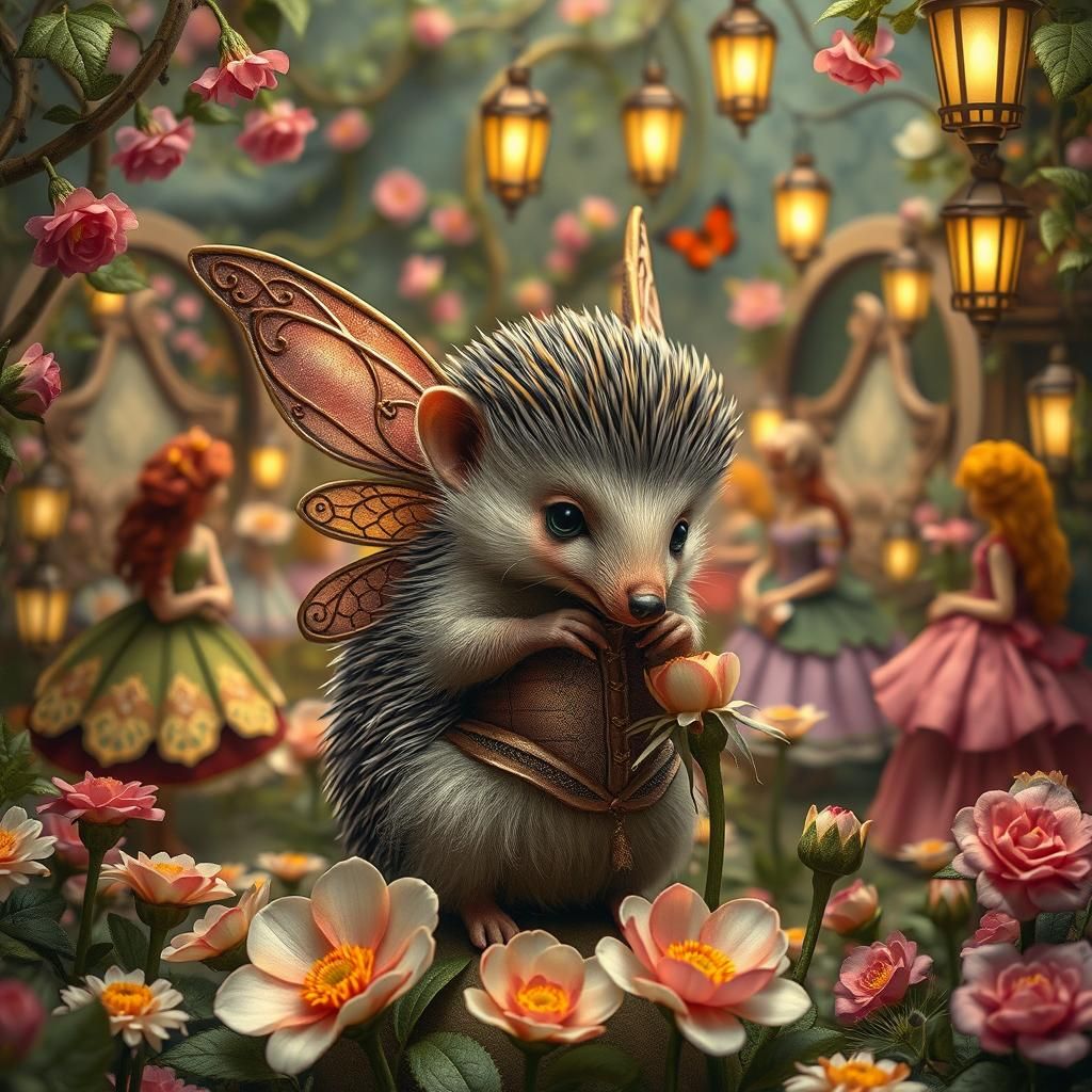 Steampunk Fairy-Hedgehog at Victorian Dress-Up Ball