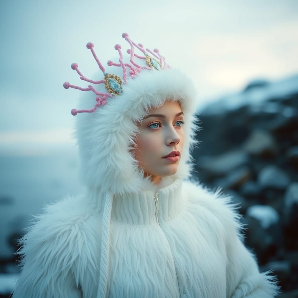 Ethereal Eskimo Princess in Coral Crown