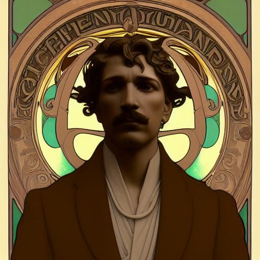 Art Nouveau Sculpture of a Handsome Man