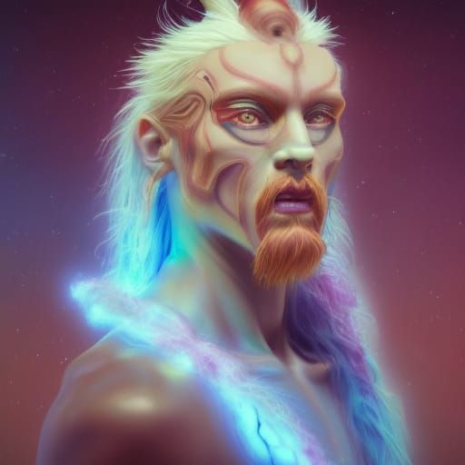 Fitness Warrior Portrait in Maximalist Fantasy Art Style