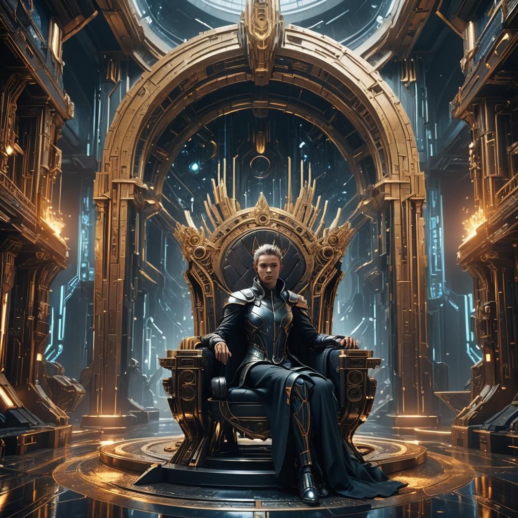 Futuristic Throne Room: Detailed Fantasy Concept Art