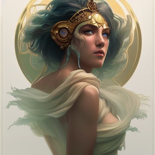 Titan Goddess Portrait in Hyperdetailed Lighting