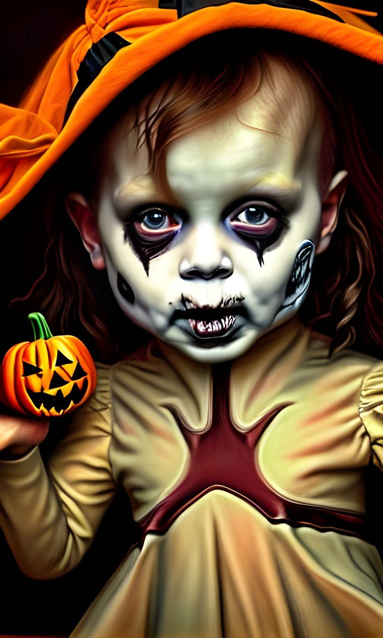 Halloween Horror Baby in Grim Fantasy Style