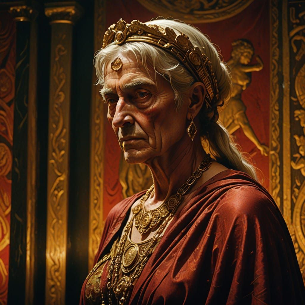 Elegant Courtesan Messalina in Ancient Roman Brothel Setting