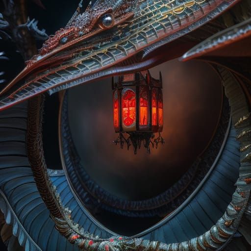 Dragon Cocoon with Fireflies on Pearl Tree