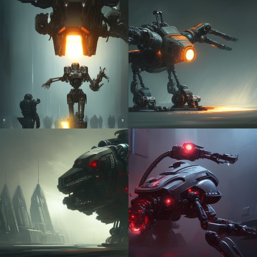 Hyperdetailed Mechanical Insect Weapon Droid in Dark Fantasy