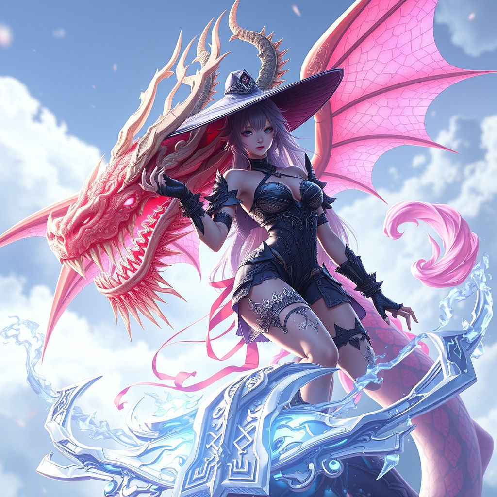 Anime Style Dragon Witch in 3D