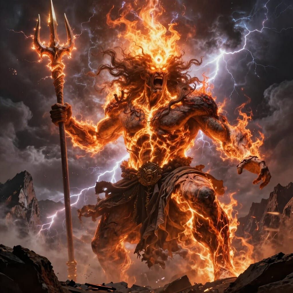 Enraged Giant Unleashes Cosmic Fire and Celestial Power