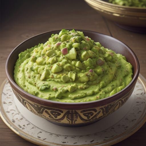 Luscious Guacamole Still Life in Oil Painting Style