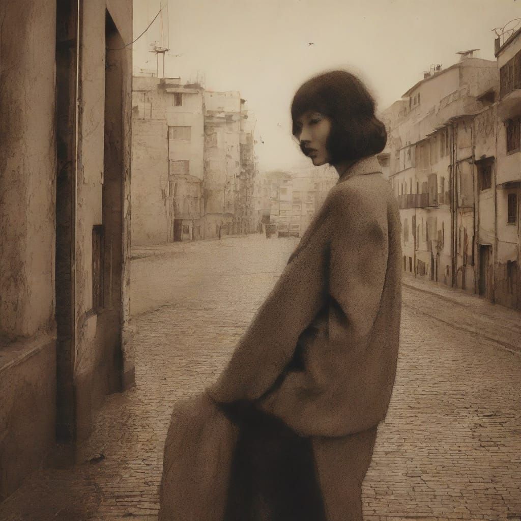 Woman Becomes Puzzle: Pointillist Monochromatic Art