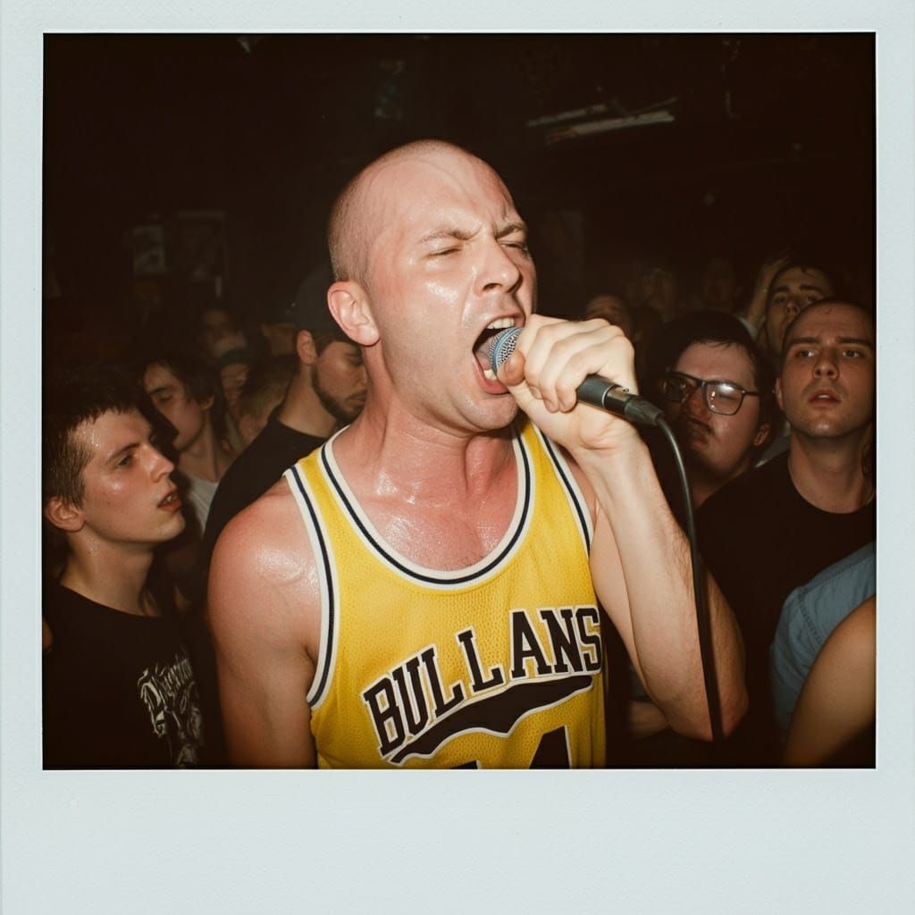 Ultra Realistic Polaroid of a Raging Punk Rocker