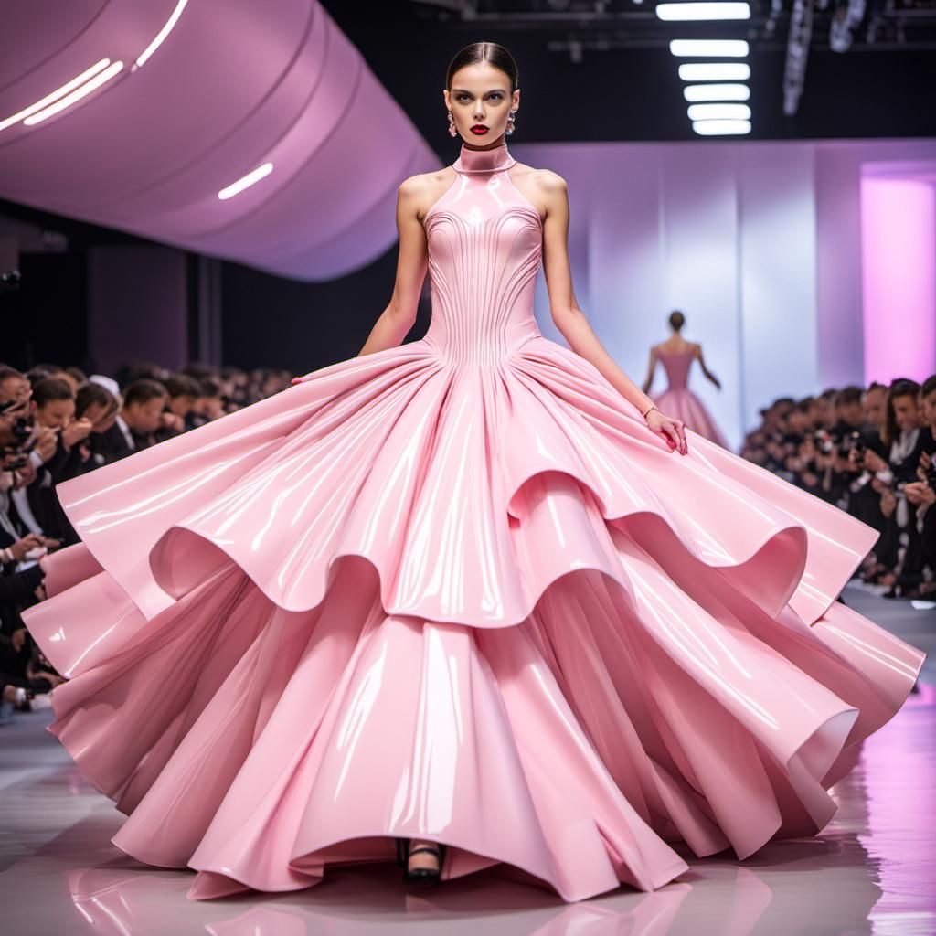 Light Pink Wide Evening Gown Realistic & Creative. Redone.