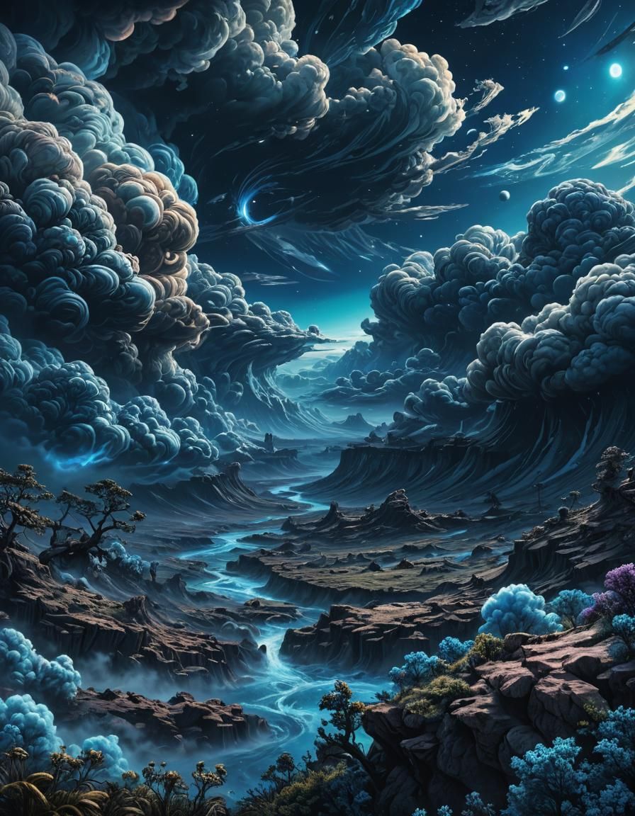 Jupiter Clouds: Alien Landscape in Digital Illustration