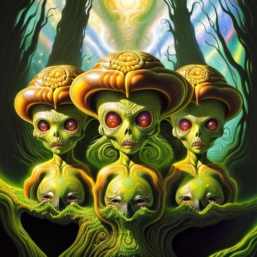 Surreal Alien Life Forms in Psychedelic Fractal Art