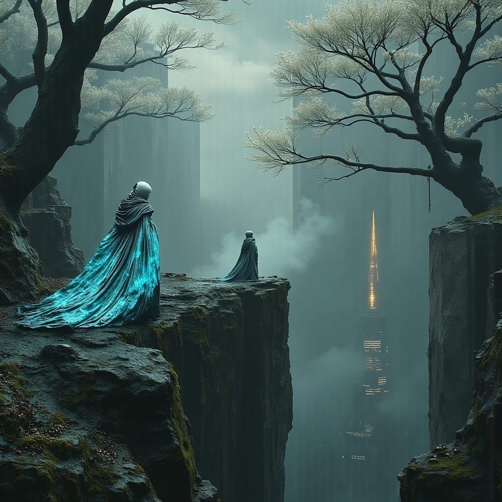 Cyberpunk Dreamscape: Neon Baroque Sci-Fi