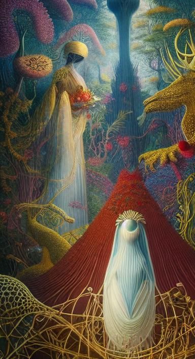 Surreal Fairytale Game with Floating Figure