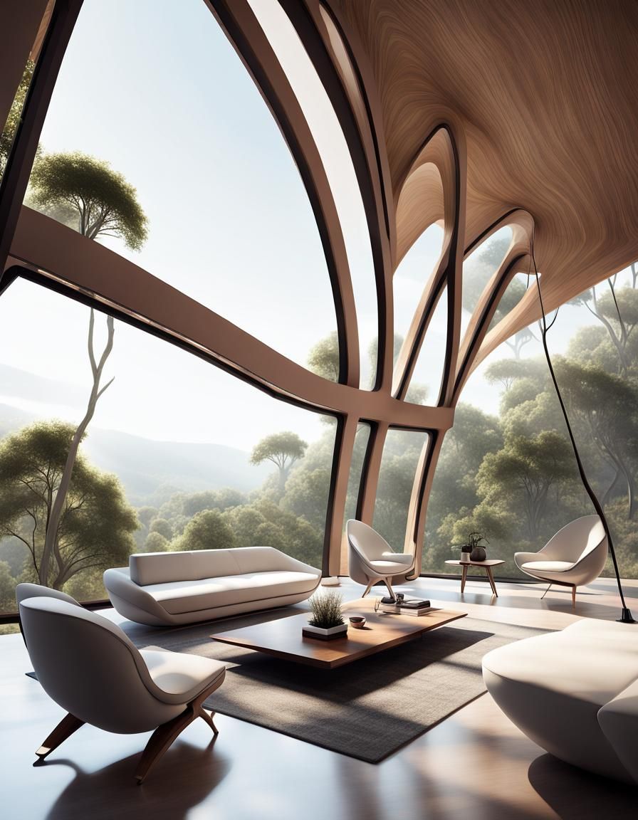 Futuristic Interior Design Integrating Nature
