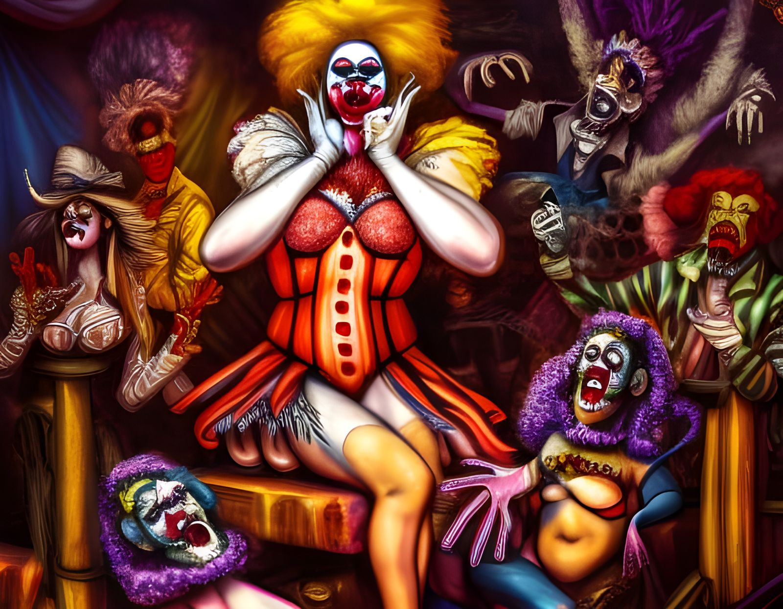Mutant Clowns Celebrate at Death Circus Jamboree