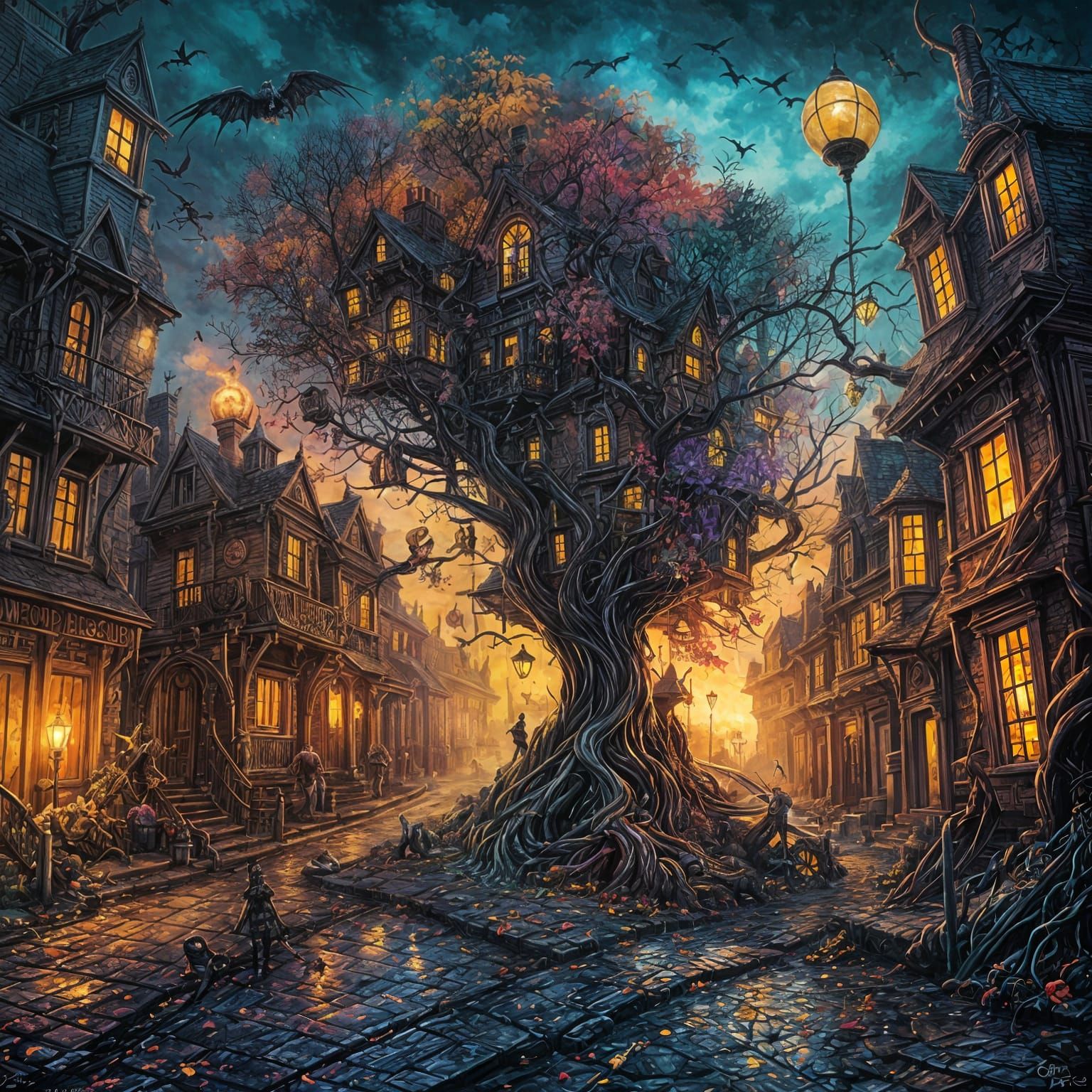 Hocus Pocus Graffiti Art in Tim Burton Style