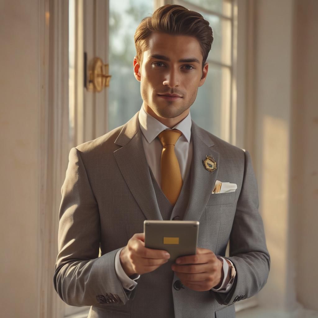 Proud Person with Reward Notification in Impressionist Style