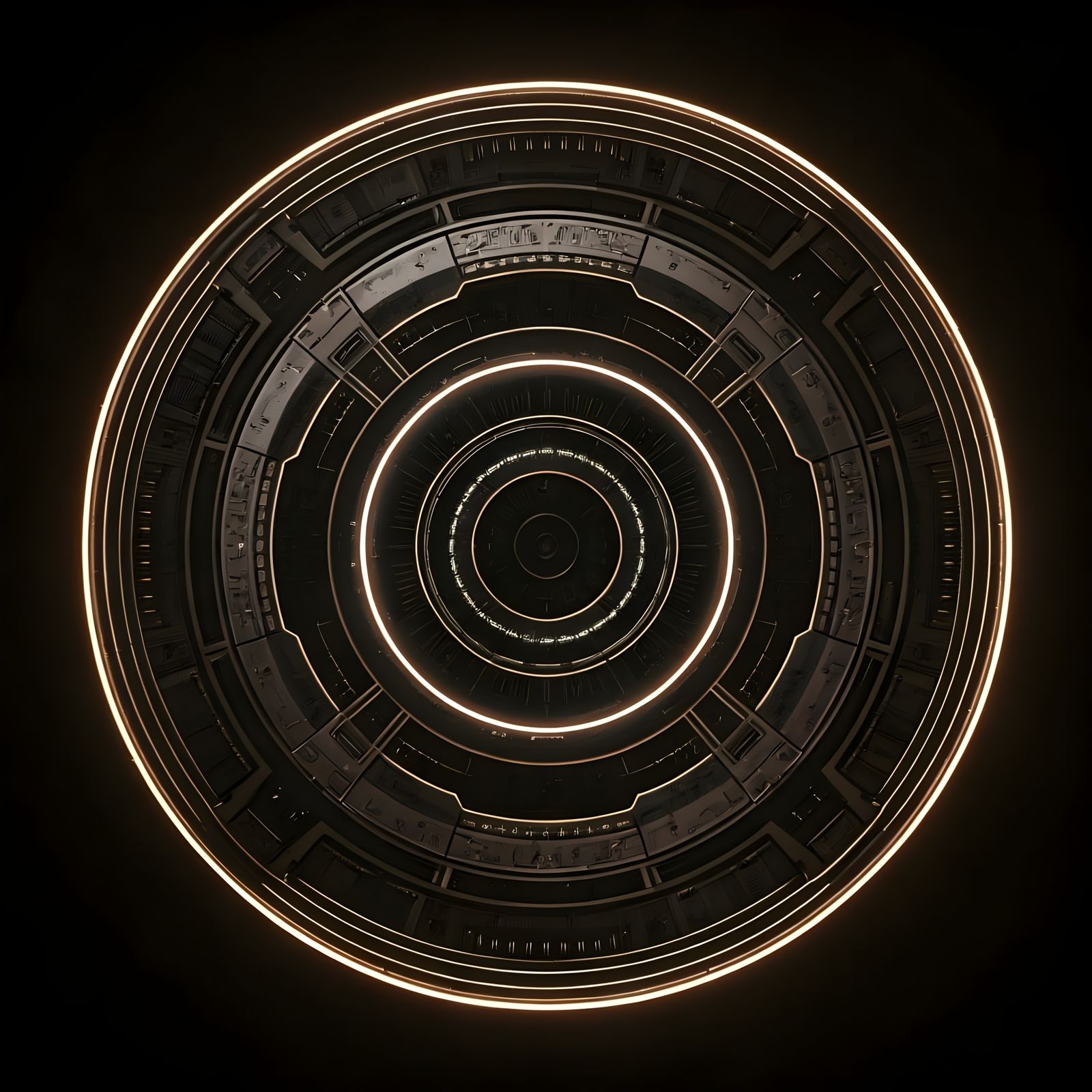 Cyberpunk Circle Concept Art in Triadic Colors