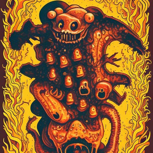 Surreal Macaroni Explosion: Jovial, Terrifying Artwork