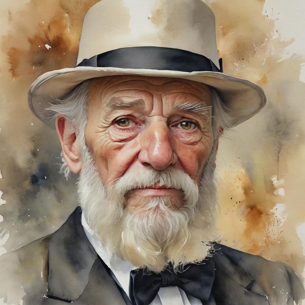 Elegant Watercolor Portrait in the Style of Romanticism