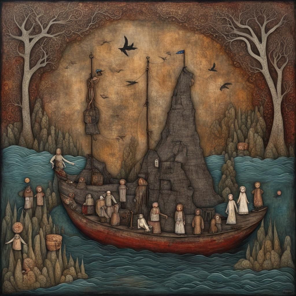 Charon Ferries a Soul to the Underworld