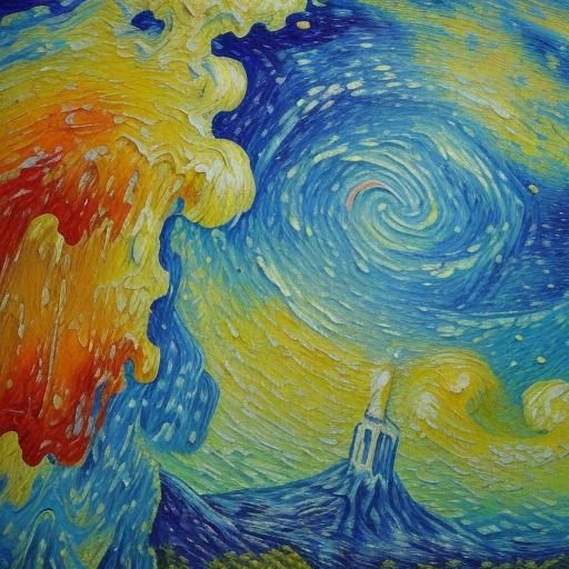 Heaven as Impasto Oil Painting by Van Gogh