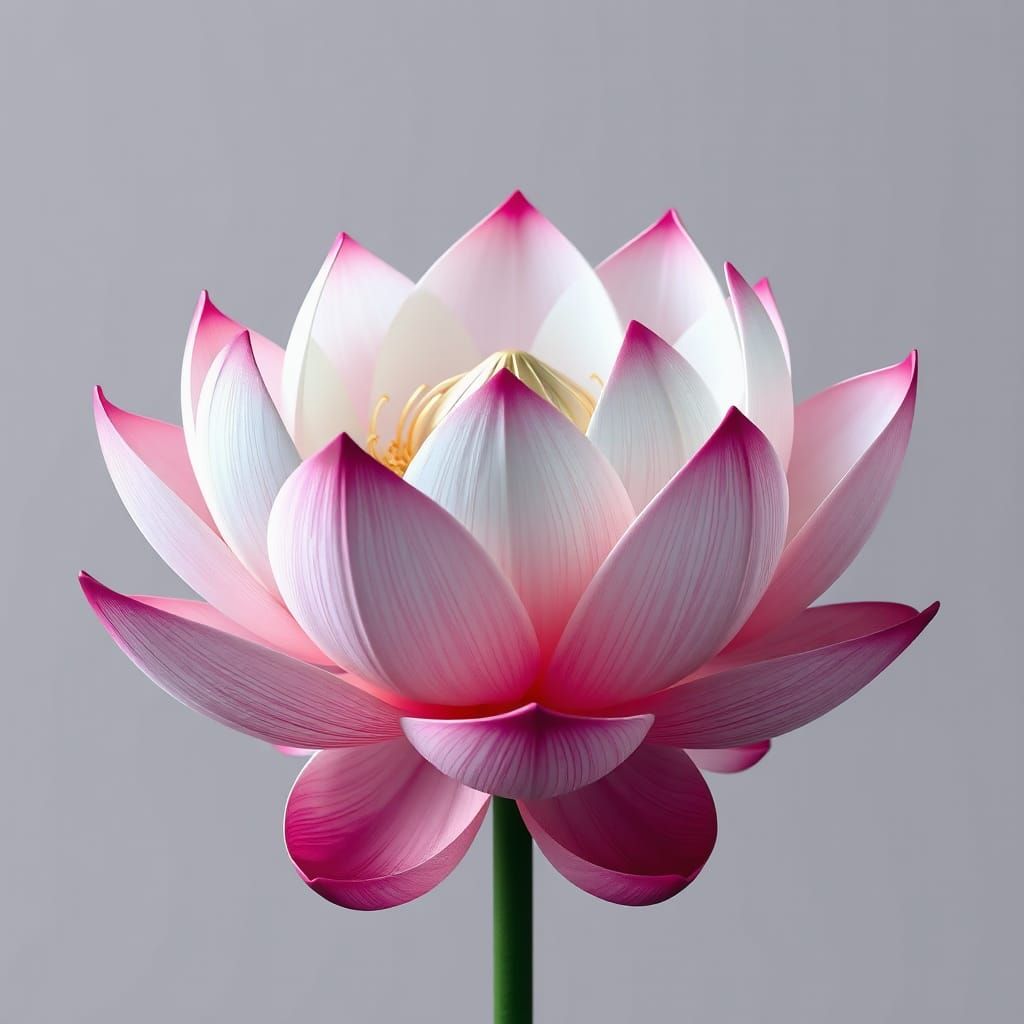 Hyper-Realistic Brahma Lotus Flower in Fantasy Style