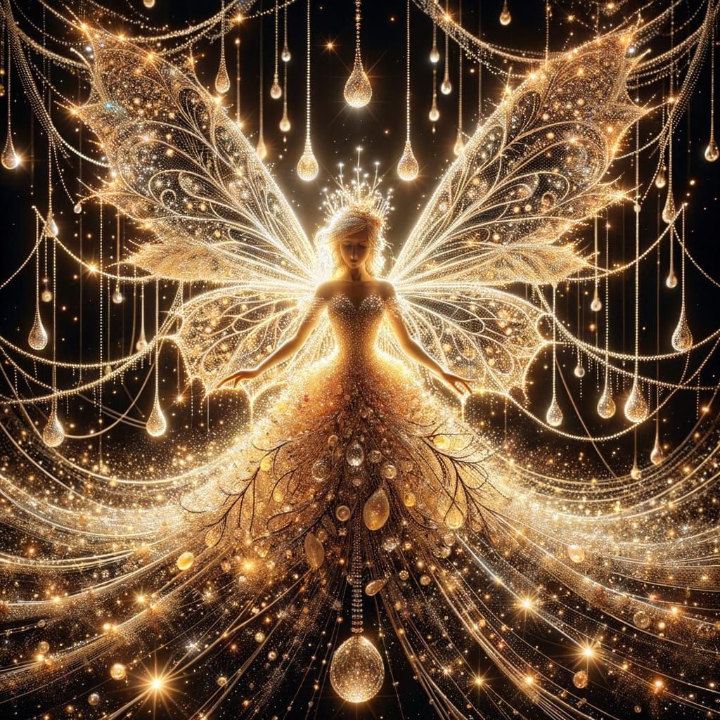 Backlit Fairy in Gossamer Gown of Light