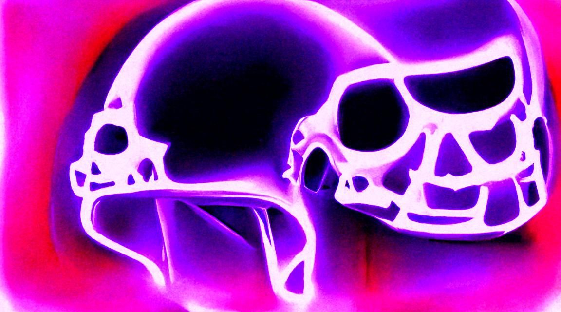 Psychedelic Neon Skull Art