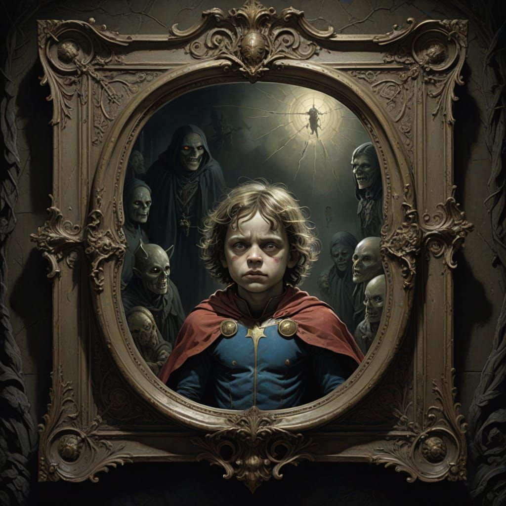 Child Superhero Sees Nightmarish Faces in Mirror