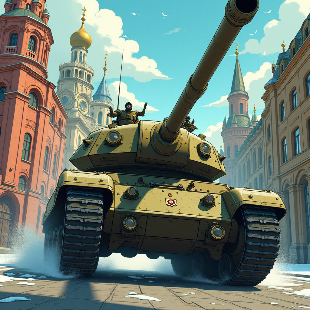 Maus Tank in Moscow: Stylized Cinematic Animation