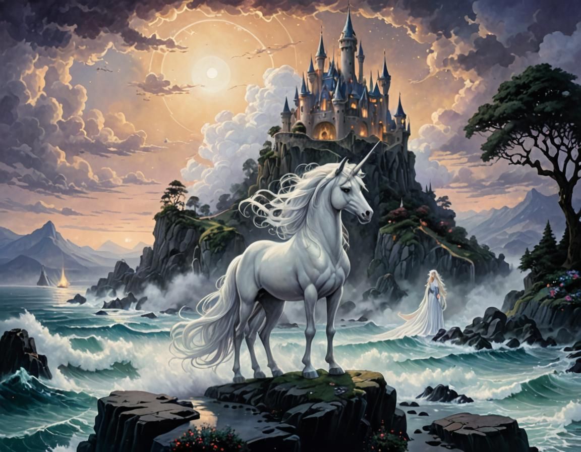 Lady Amalthea in Ethereal Medieval Fantasy Landscape