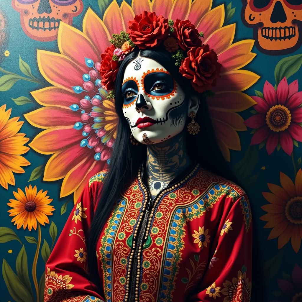Day of the Dead Celebration as Street Art