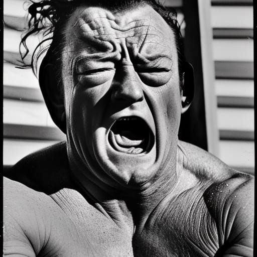 John Wayne Agonized: A Hyperrealistic Portrait