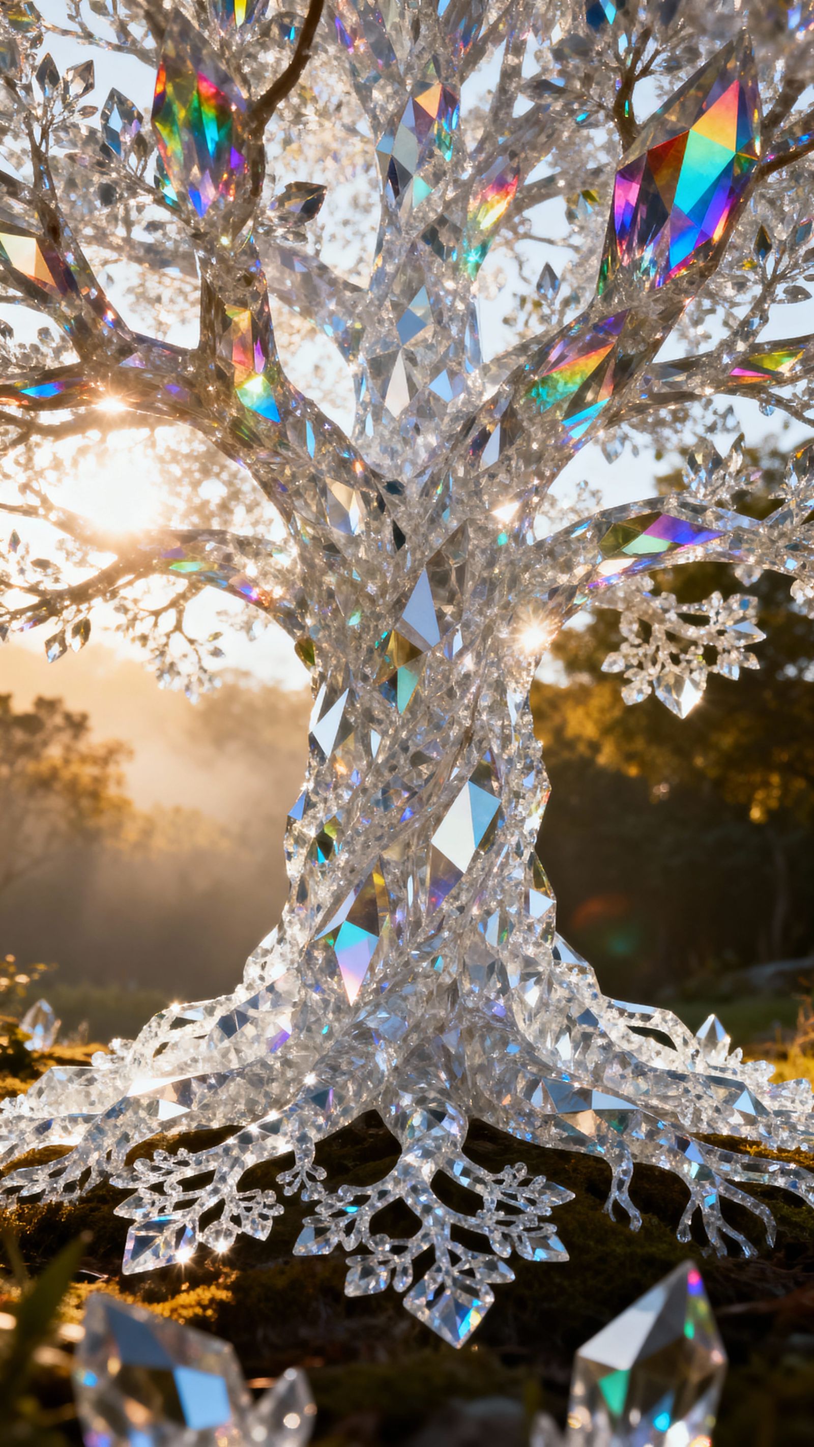 Crystal Tree with Prismatic Light