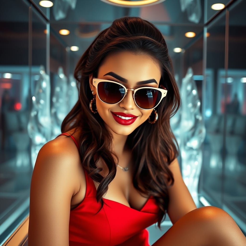 Glamorous Woman in Modern Luxe Setting