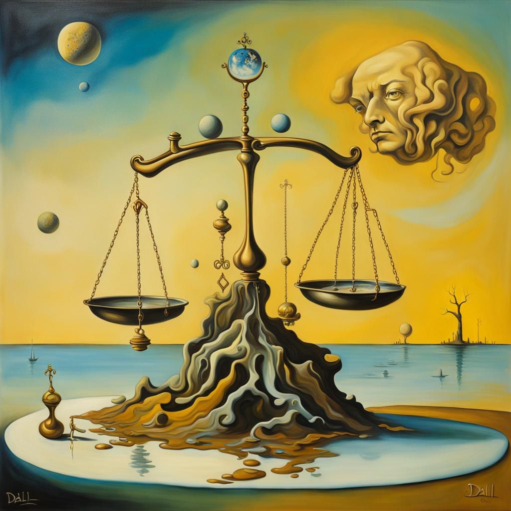 Surreal Libra in Melting Oil on Canvas