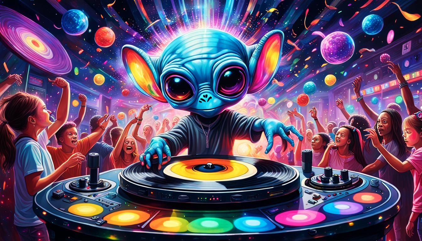 DJ Alien spinning the set!