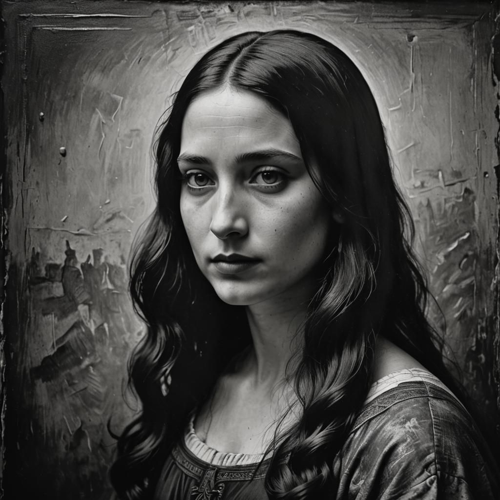 Monochrome Portrait Evokes Da Vinci's Mona Lisa