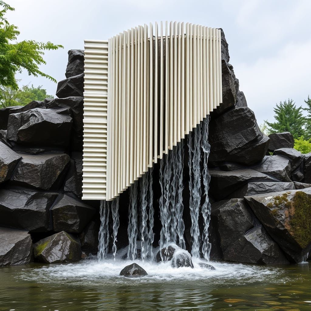Abstract Sculpture: Accordion Waterfall