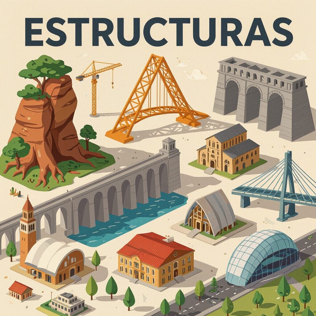 Architectural Structures Cover Design in Semi-Illustrative S...