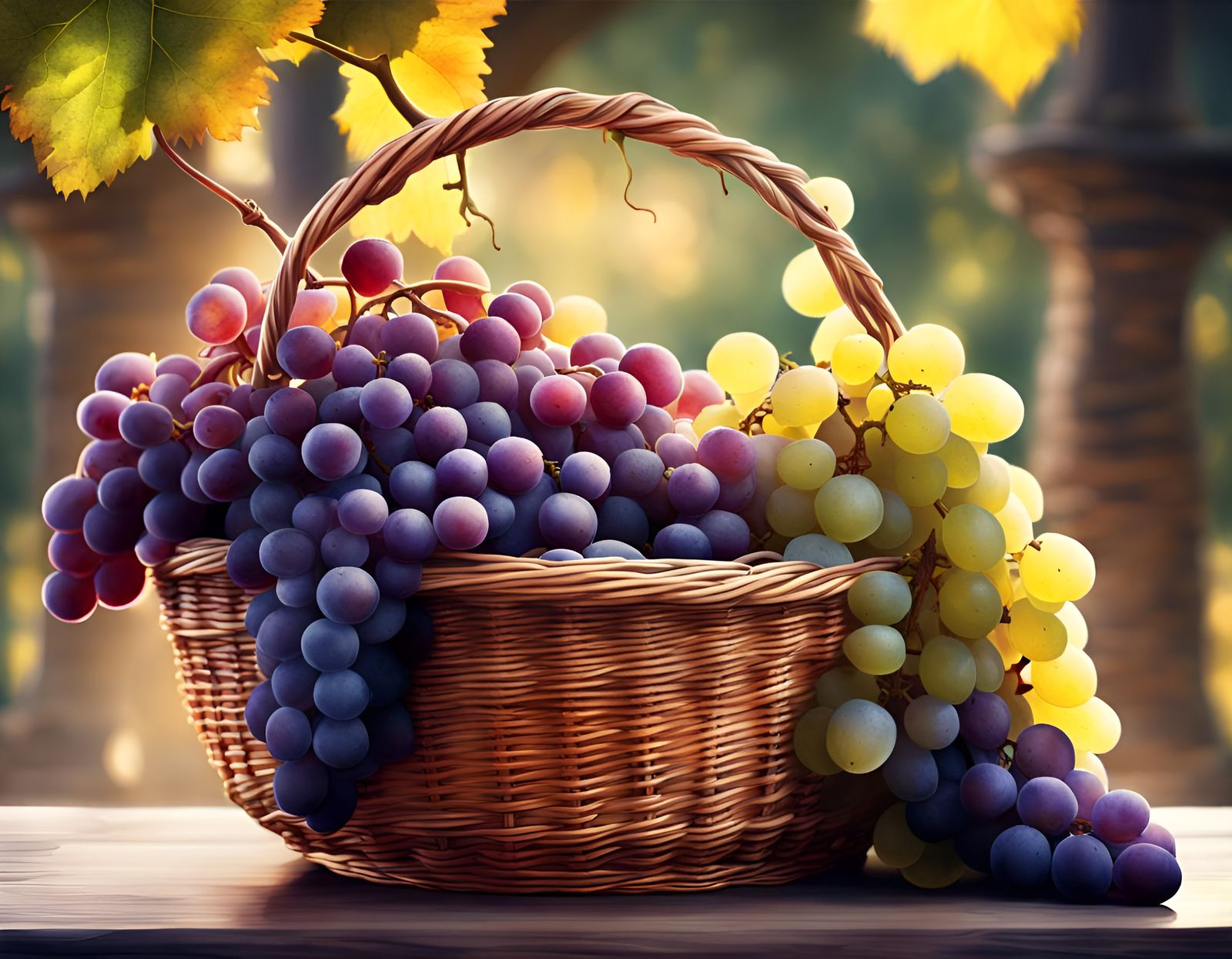 Bunches of grapes