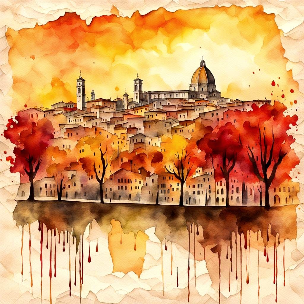 Italy Postcard: 3D Watercolor Art