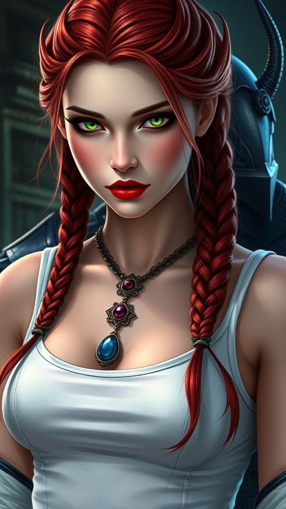 Vampire Woman in Gothic Anime Style